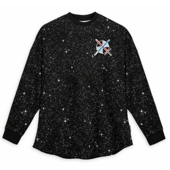 Disney Rise of Skywalker Spirit Jersey Womens Medium Black Longsleeve Graphic - Picture 2 of 13